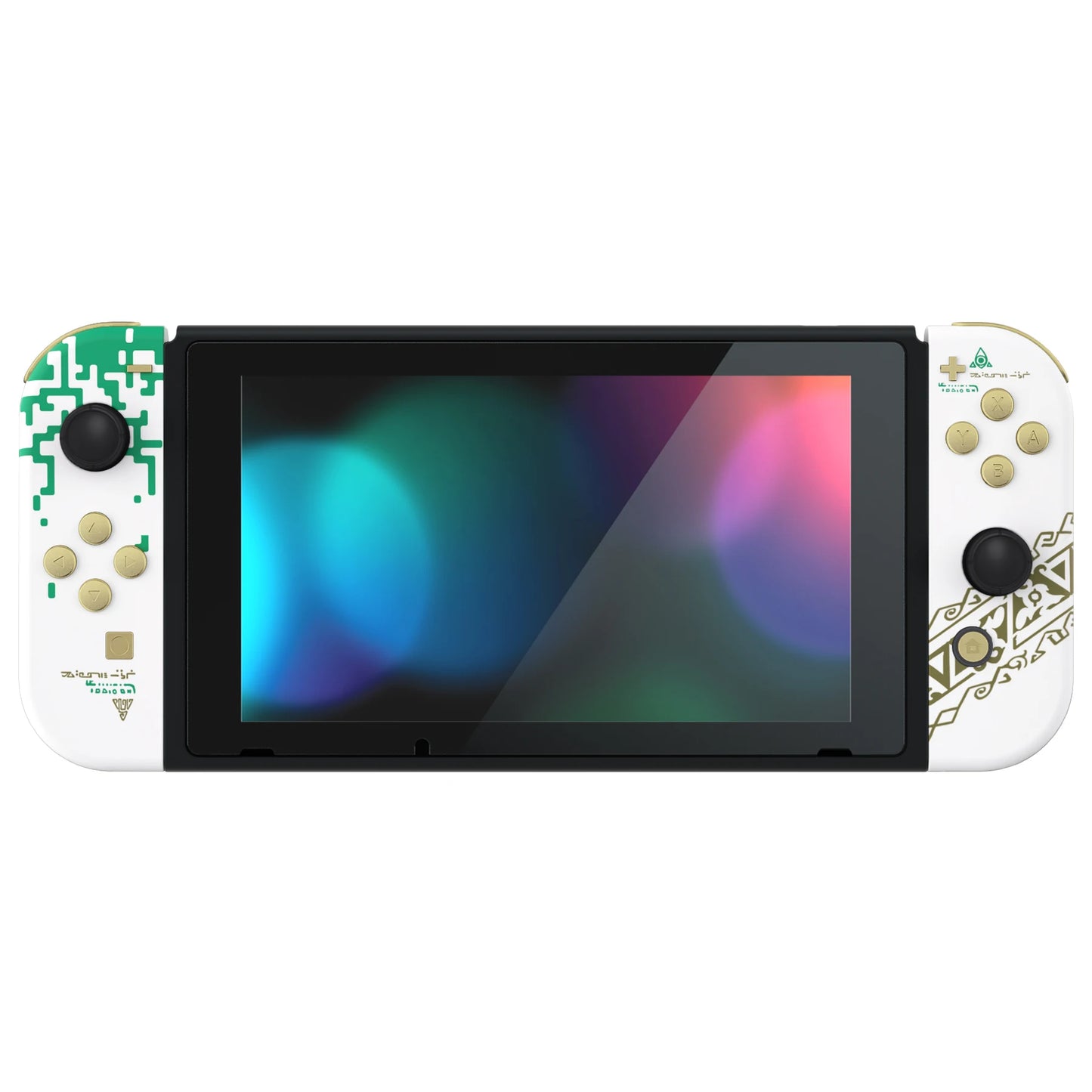 eXtremeRate Console Back Plate Controller Housing Shell w/Full Set Button for Nintendo Switch - Glow in Dark - Totem of Kingdom