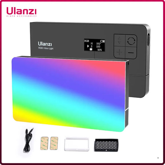 Ulanzi LT002 7 inch Pocket LED Video Light RGB Panel Light CRI 95+ 2500-9000K With Honeycomb 4000mAh Photography Camera Lights