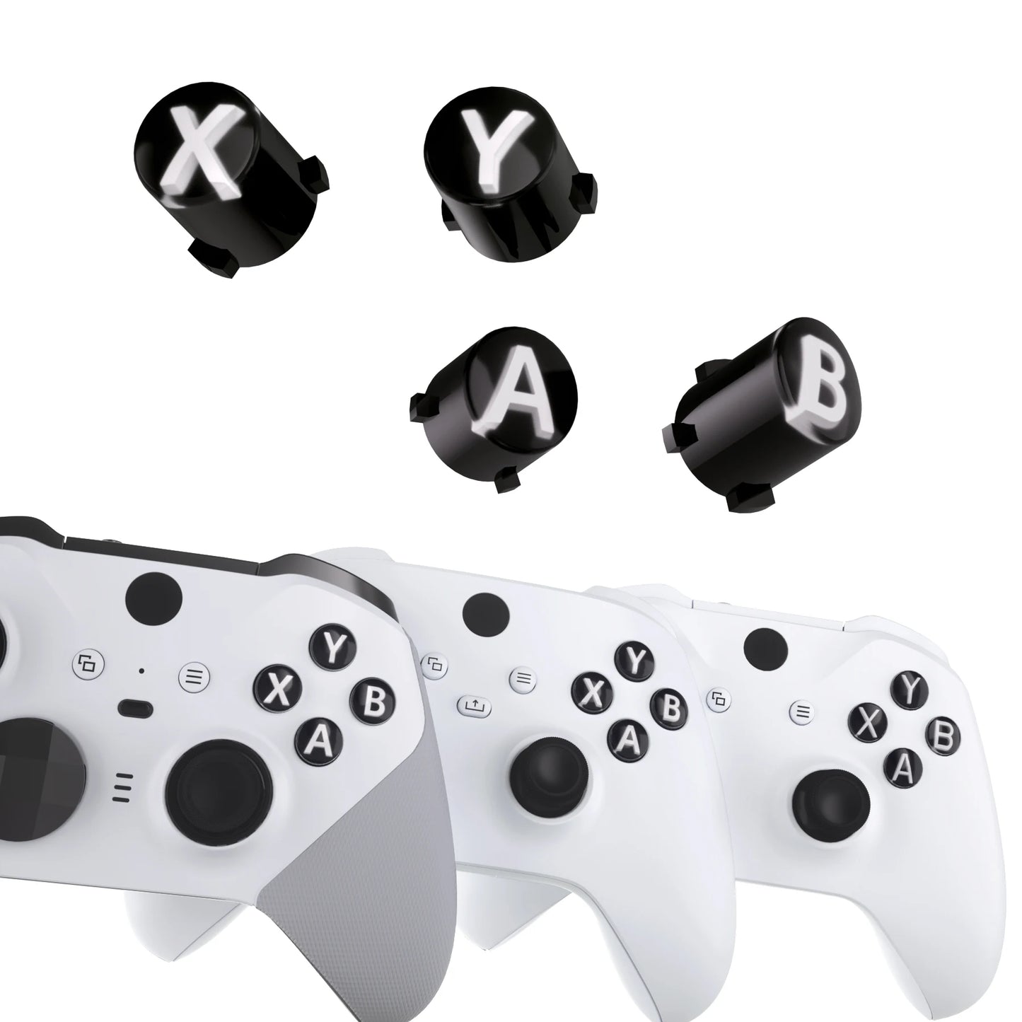 eXtremeRate Replacement ABXY Buttons Three-Tone Classic Symbols for Xbox Core Wireless Controller, Xbox One S/X, Elite V1/V2