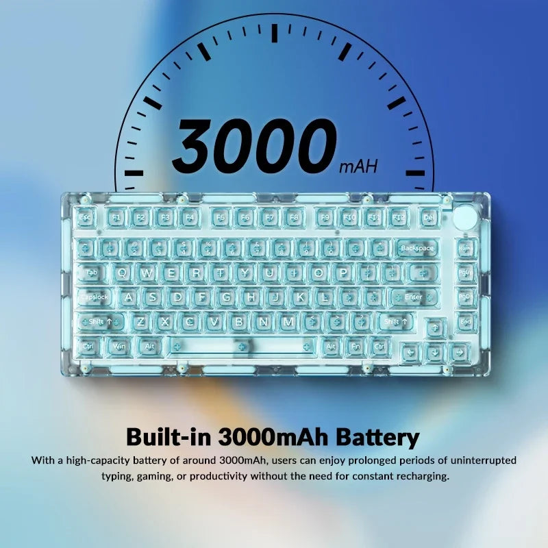 Monsgeek Ice75 Keyboard Fully Transparent Mechanical Rgb Hot-swap Customization 1000hz Gaming Keyboard For Win Mac