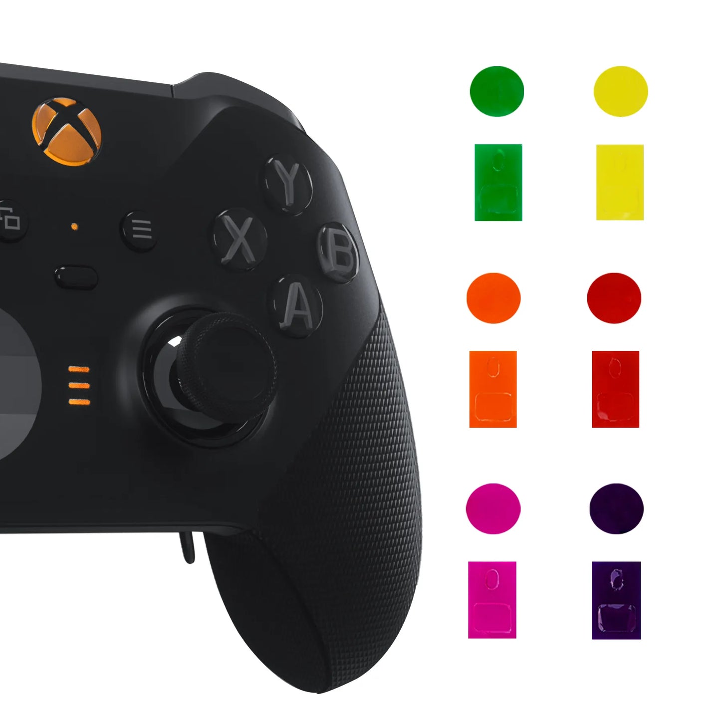 eXtremeRate Custom Home Guide Button LED Mod Stickers for Xbox One Elite Series 2 Controller with Tools Set - 30pcs in 6 Colors