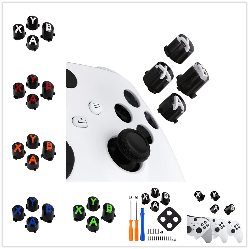 eXtremeRate Replacement ABXY Buttons Three-Tone Classic Symbols for Xbox Core Wireless Controller, Xbox One S/X, Elite V1/V2