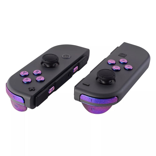 eXtremeRate Chameleon Purple Blue Replacement ABXY SR SL L R ZR ZL Full Set Buttons with Tools for Nintendo Switch & OLED JoyCon